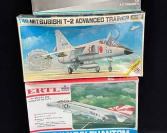 4 Vintage 1/48 Scale Model Plane Kits * MPM Aero L-39 C No. 48051 * ERTL F-4 B/J Navy Phantom 8213 *