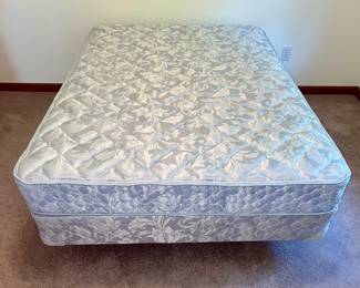 Full size bed frame, mattress, and box springs