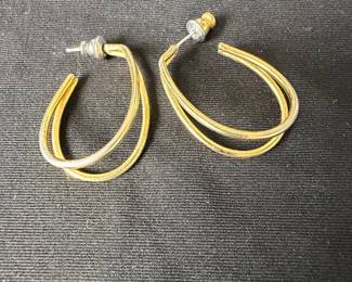 TwoTone Double Hoop Earrings