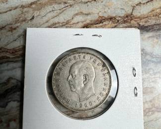 1960 Greece 20 Drachmai Silver Coin