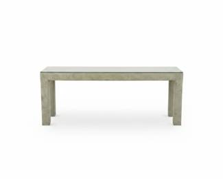 Upholstered Parsons-Style Console Table with Glass Top