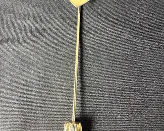 Vintage Gold Tone Heart Stick Pin