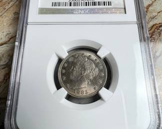 1883 Liberty Head 'No Cents' Nickel, NGC MS 62
