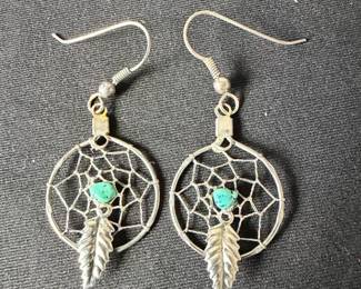 Dreamcatcher Earrings with Turquoise