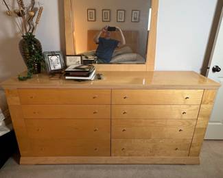 Contemporary 8-Drawer Dresser with Mirror