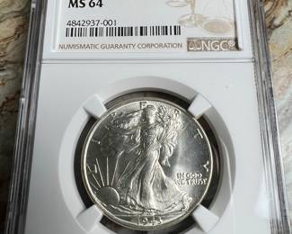 1943 Walking Liberty Half Dollar NGC MS64