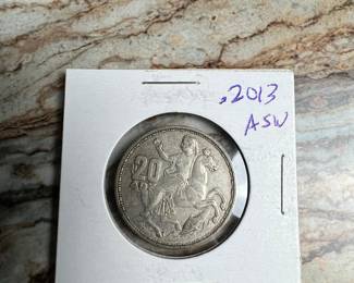 1960 Greece 20 Drachmai Silver Coin