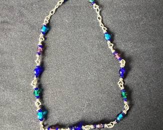 Handcrafted Sterling Silver and Crystal Beaded Bracelet