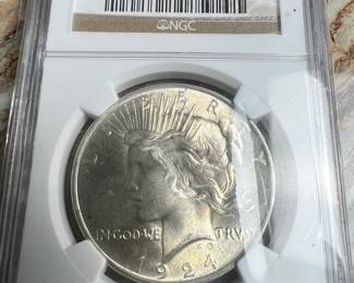 1924 Peace Silver Dollar, NGC MS66