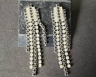 Morgan Taylor Rhinestone Fringe Dangle Earrings
