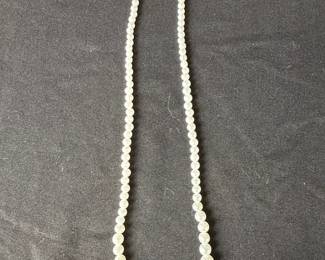 Vintage Graduated Faux Pearl Necklace with Filigree Clasp