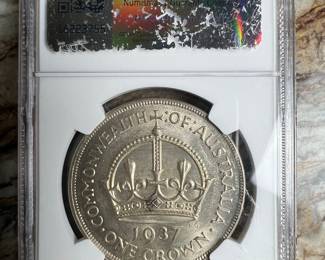 1937 Australia Crown (George VI Coronation) NGC MS61