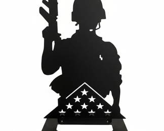 Innovative Fabricators Military Soldier and Flag Centerpiece