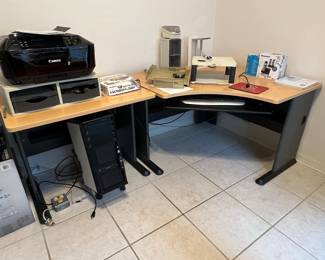 L-Shaped Laminate Corner Computer Desk