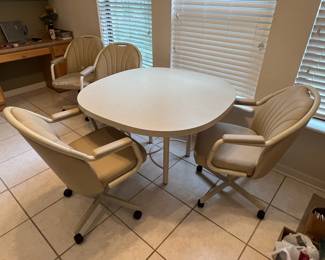 Vintage Chromcraft Swivel Dining Chairs with Casters