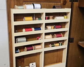 Vintage Sewing Machine Cabinet with Fold-Out Design