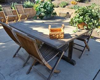 Teak Outdoor Dining Table and Chairs Set