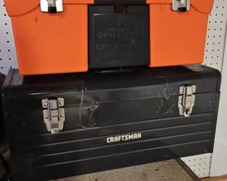 Stanley "13 Drill Bits Organizer" Plastic Toolbox and Craftsman Metal Toolbox