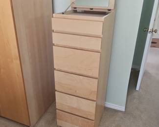 IKEA MALM 6-Drawer Tall Dresser with Mirror
