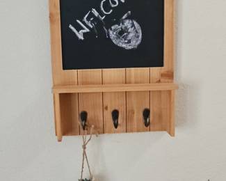 Rustic Wooden Chalkboard Key Holder