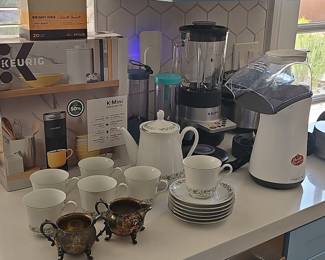 Assorted Kitchenware, Small Appliances, and Coffee-Related Items