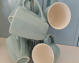 Dowen Set of 6 Ceramic Mugs with Rack