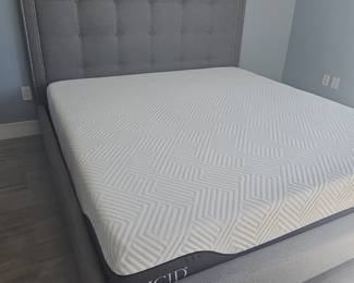 LUCID Memory Foam Mattress with Upholstered Bed Frame and Headboard