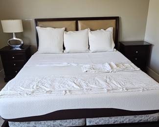 Modern Upholstered Platform Bed Frame with Headboard