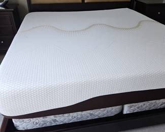 Eastern King Size Gel Memory Foam Mattress with Upholstered Headboard