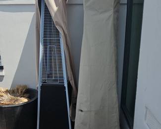 Two Hanover Pyramid Patio Heaters with Covers