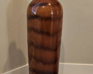 Large Brown Glazed Ceramic Bottle Vase