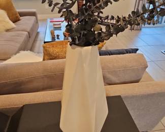 Modern White Geometric Ceramic Vase