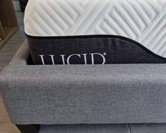 Lucid King Size Platform Bed Frame with Upholstered Headboard
