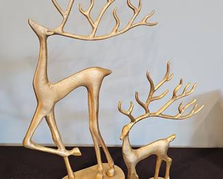 Pottery Barn "Merry Grazing" Reindeer Sculptures (Set of 2)