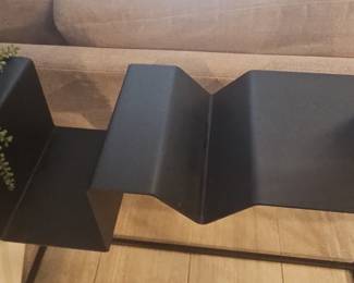 Asymmetrical Black Metal Console Table
