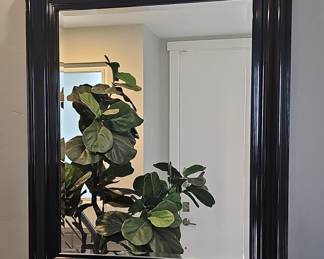 Modern Black Beveled Rectangular Wall Mirror