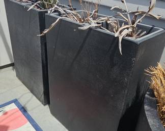Modern Rectangular Lightweight Concrete Planter Set