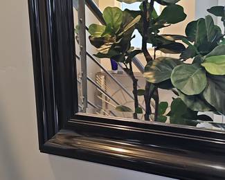 Modern Black Beveled Rectangular Wall Mirror