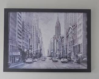 Oversized Black and White Cityscape Artwork - Chrysler Building