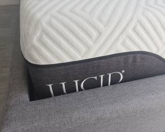 LUCID Memory Foam Mattress with Upholstered Bed Frame and Headboard