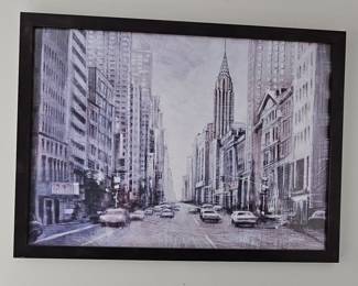 Oversized Matthew Daniels "To the Chrysler Building" Framed Canvas Print