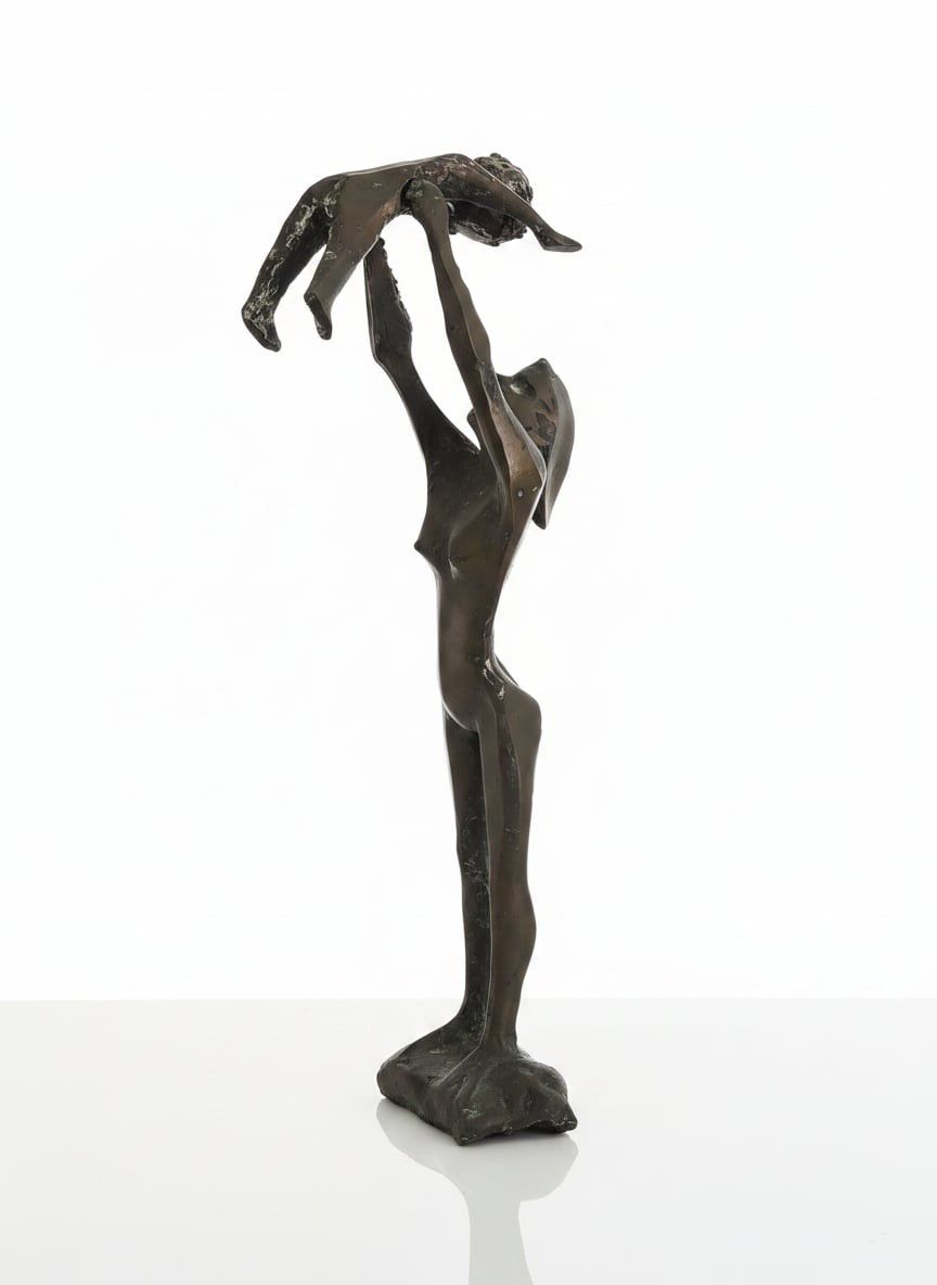 Bronze Sculpture of a Mother and Child by Arthur Stumpe