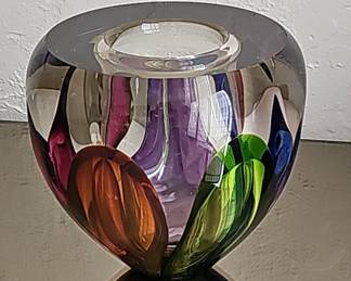 Murano Sommerso Art Glass Vase
