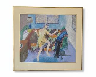 Carlye Crisler Gouache Painting - Bedroom Girl