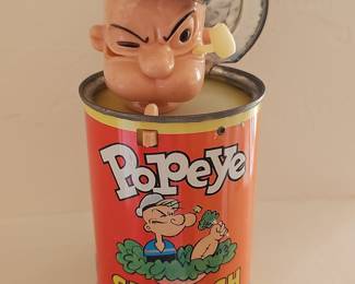 1957 Mattel Popeye Pop-Up Spinach Can Toy