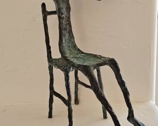Brutalist Bronze Violinist Sculpture in the Style of Giacometti