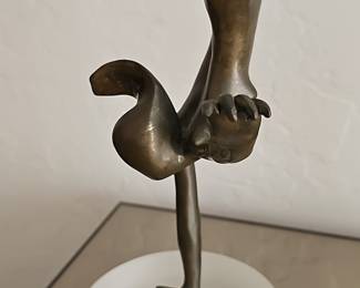 Bronze Dancer Sculpture by Josef Lorenzl on Lucite Base