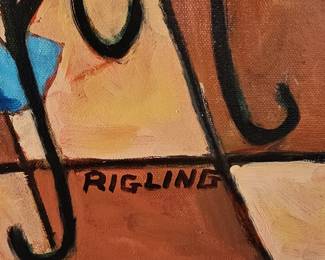 Sam Rigling "Making a Move" Oil Painting