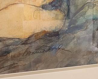 Nude Woman Reclining Watercolor by Bernard Weinstein