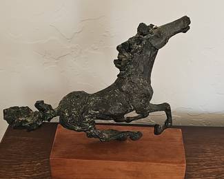 Bronze Running Horse Sculpture by Schnader